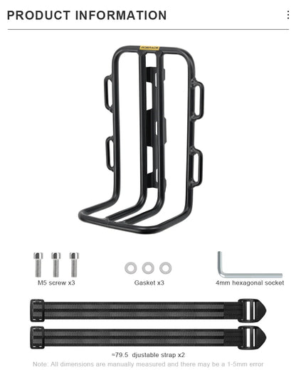Bicycle Front Fork Shelf Bike Front Rack Carrier Pannier Aluminum Alloy Outdoor Cycling Racks Load Bearing Luggage Shelf Bracket