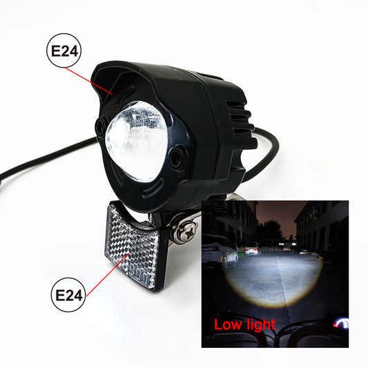 EBKE Ebike Electric Bicycle Headlight About 3500LUX 24V 36V 48V 52V 60V Compatible 6W E24 Aluminium Alloy