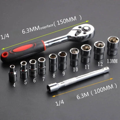 Vridezone 12-Piece Metric E-Bike Ratchet Socket Set