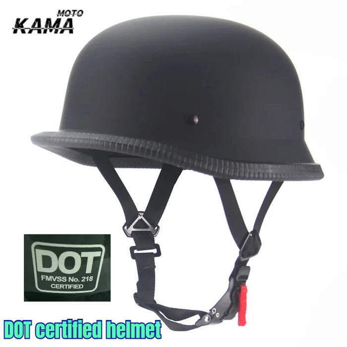 Motorcycle Vintage Cruiser Half Face German Helmet Motorcycle Helmet Bright Black Car-styling DOT certified helmet
