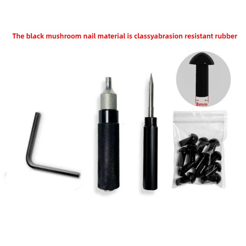 Vridezone 17-Piece Tubeless Tyre Puncture Repair Kit with Mushroom Plugs
