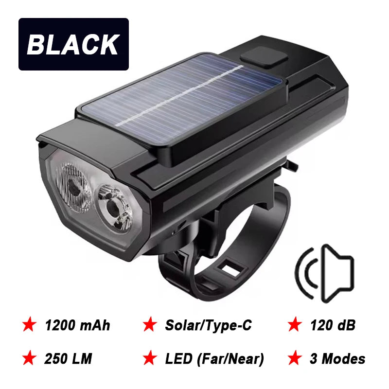 Vridezone 2000 Lumen 4000 mAh Solar E-Bike Headlight
