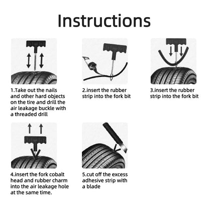 Vridezone Tubeless Tyre Puncture Repair Kit with Rubber Strips