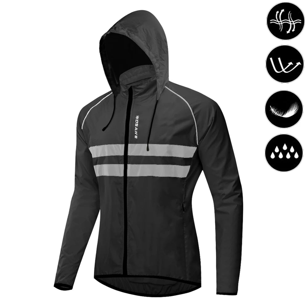 Vridezone Men’s Packable Reflective E-Bike Windbreaker Jacket