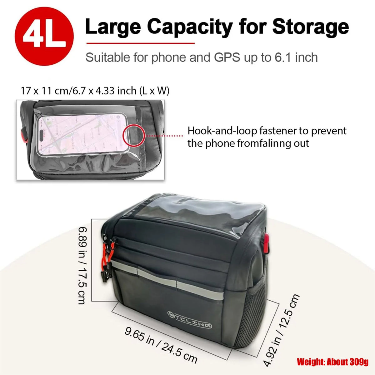 Vridezone 4L Insulated E-Bike Handlebar Bag