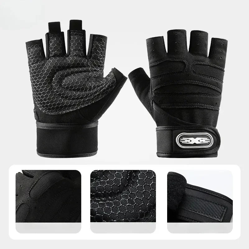 Vridezone Breathable Half-Finger E-Bike Gloves with Wrist Support