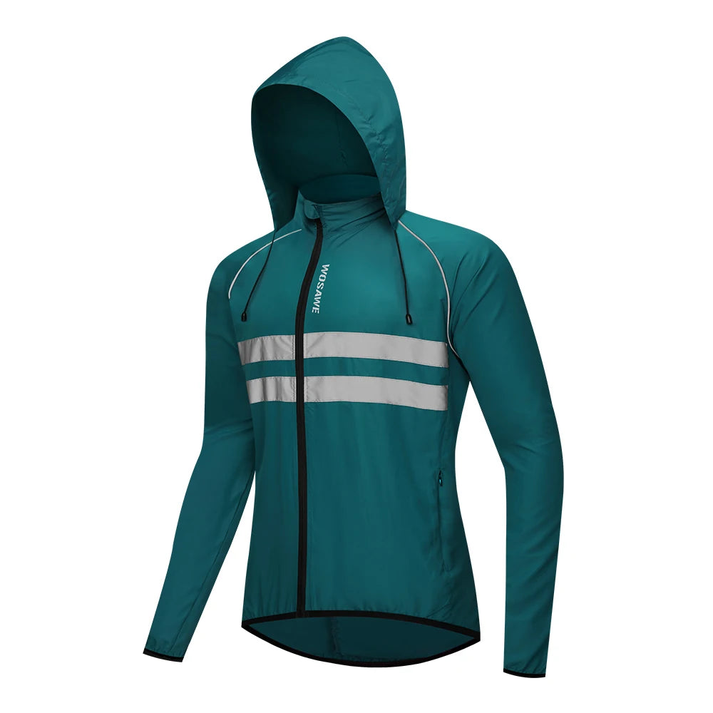 Vridezone Men’s Packable Hooded E-Bike Windbreaker Jacket