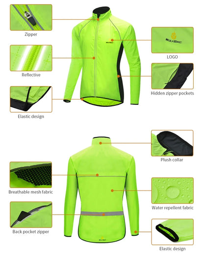 Vridezone Men’s Lightweight Reflective E-Bike Rain Jacket
