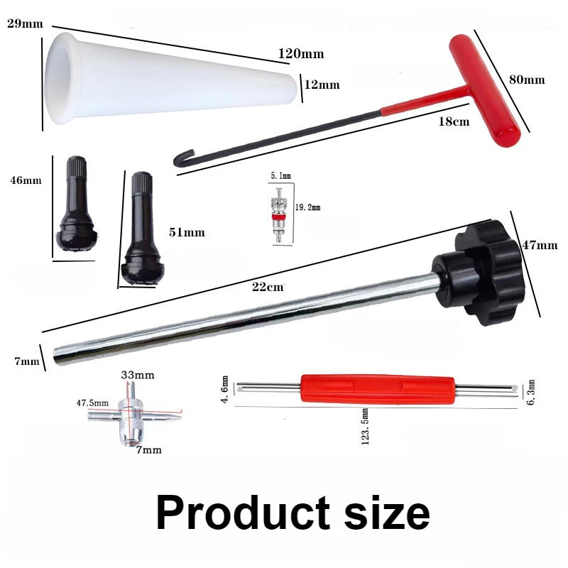Vridezone 30-Piece Tyre Valve Stem Tool Kit for E-Bikes