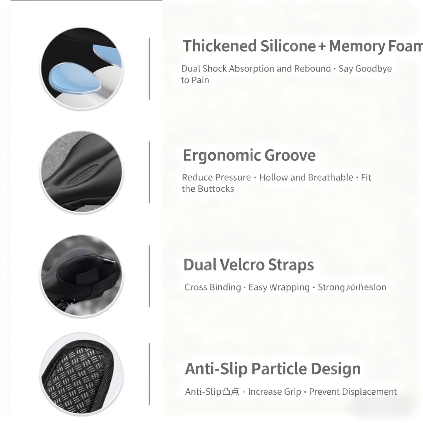 Vridezone Silicone and Memory Foam E-Bike Seat Cover