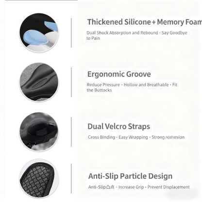 Vridezone Silicone and Memory Foam E-Bike Seat Cover
