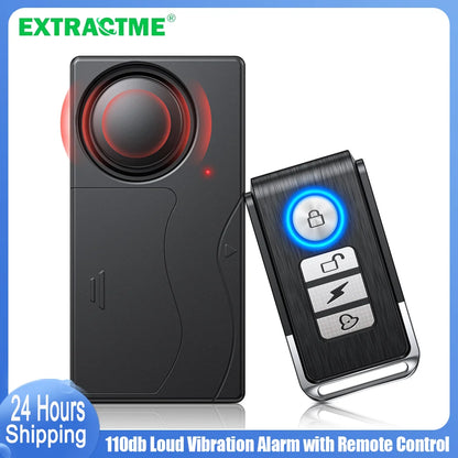 Anchtek 110db Loud Alarm Wireless Vibration Alarm with Remote Control Anti-Theft Alarm Motorcycle Bike Vehicle Security Alarm