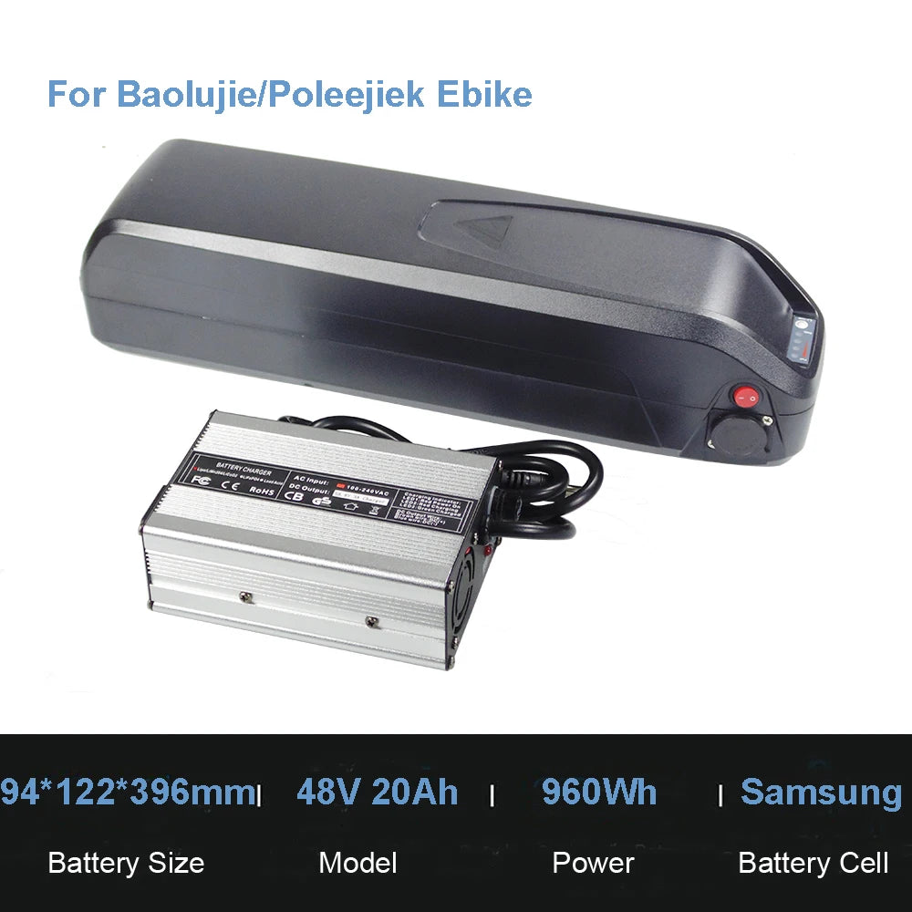 E-Bike Batteries 36V 48V 12Ah 15Ah 20Ah Li-ion Battery for Hitway Colorway BK15 BK27 BK29 Baolujie Poleejiek Electric Bike