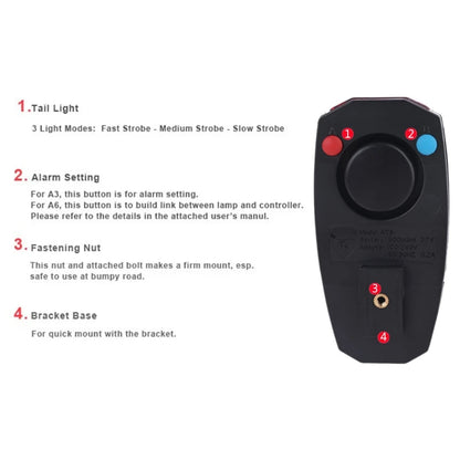 Vridezone A6 E-Bike Taillight & Anti-Theft Alarm