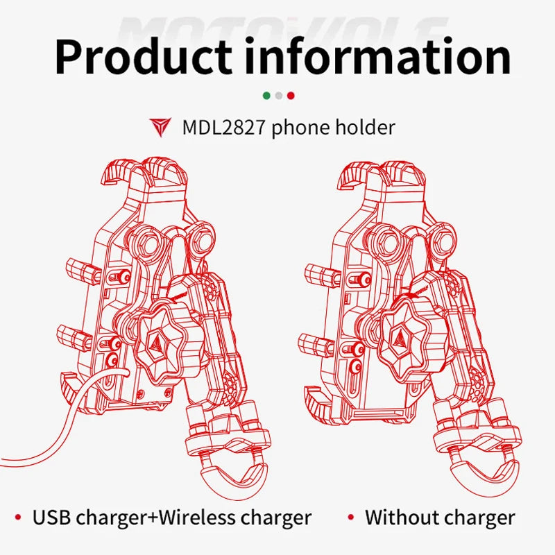 Vridezone 360° Wireless Charging E-Bike Phone Holder