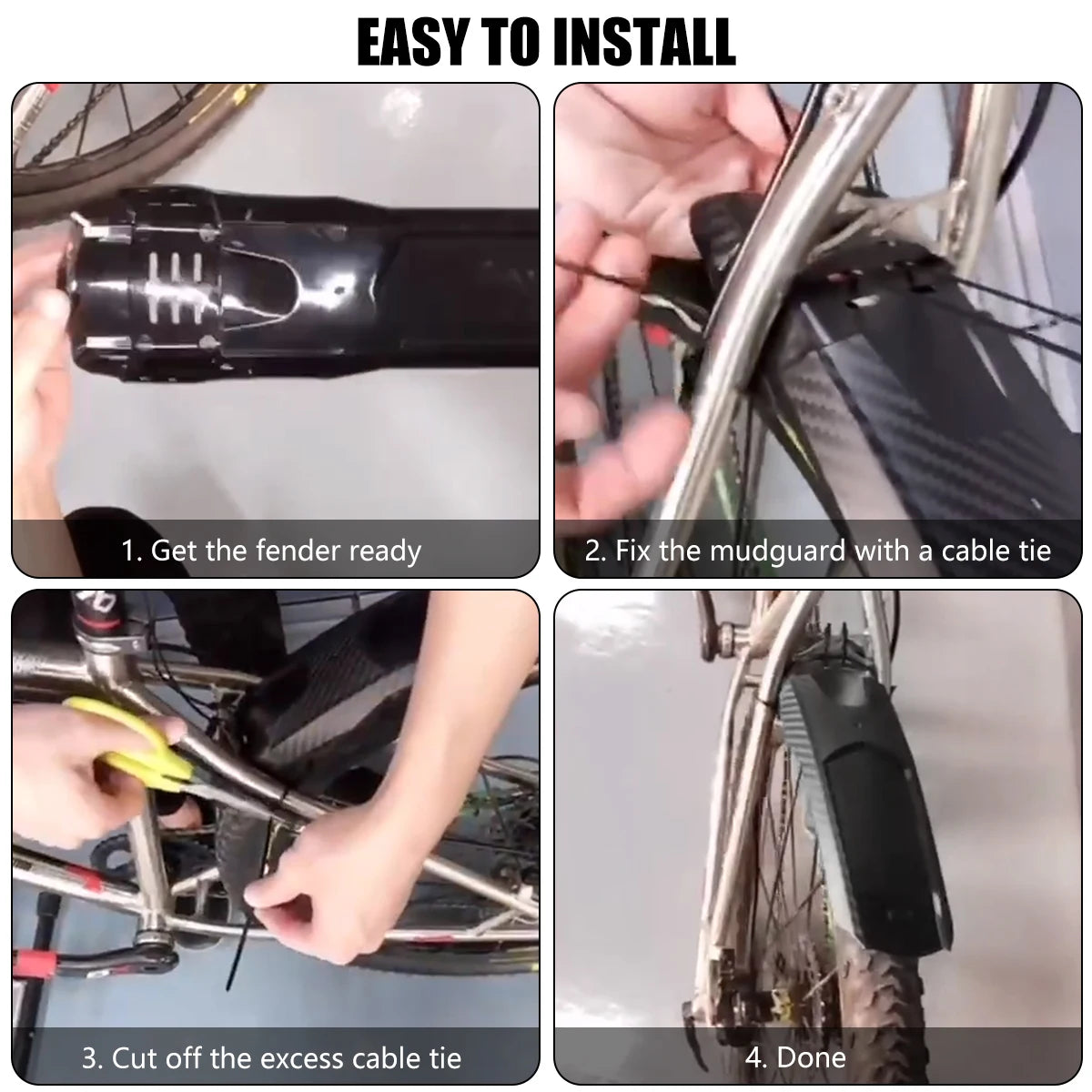 Vridezone Carbon-Look E-Bike Mudguard for 26–29-Inch Wheels