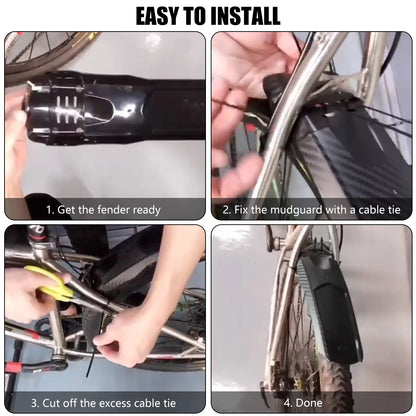 Vridezone Carbon-Look E-Bike Mudguard for 26–29-Inch Wheels