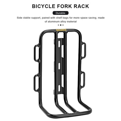 Bicycle Front Fork Shelf Bike Front Rack Carrier Pannier Aluminum Alloy Outdoor Cycling Racks Load Bearing Luggage Shelf Bracket