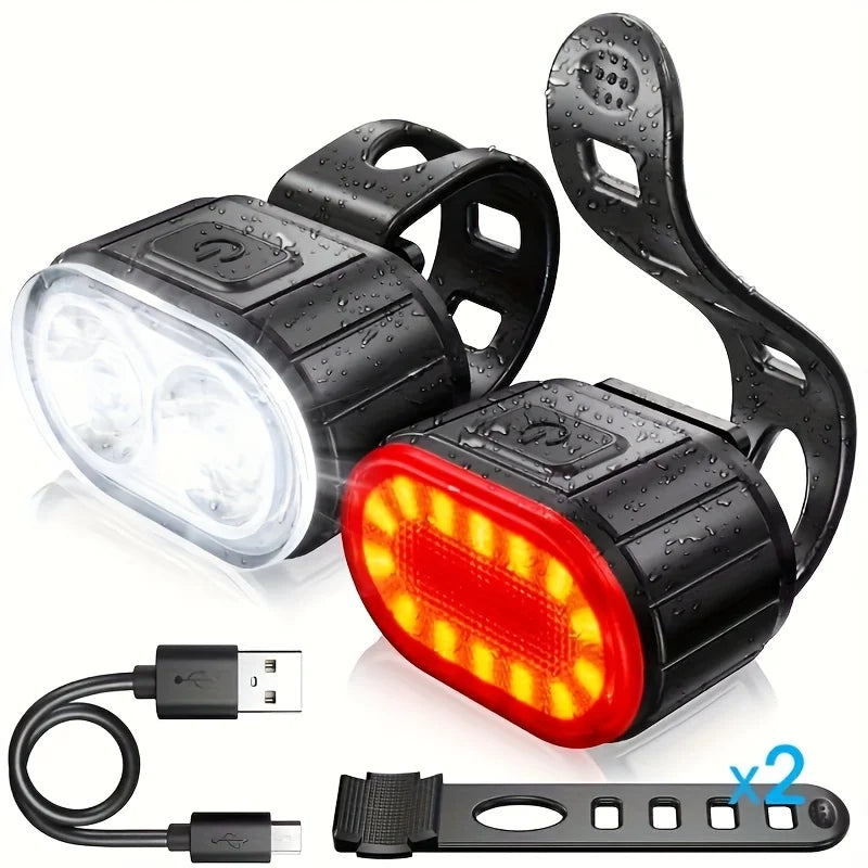 Vridezone Rechargeable E-Bike Front and Rear Light Set