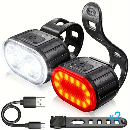 Vridezone Rechargeable E-Bike Front and Rear Light Set