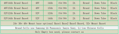 24v 36v 48v 52v Hailong Electric Bike Bicycle batteries 10ah 10.4ah 11.6ah 12ah 13ah 14ah 15ah 16ah 17ah 17.5ah Ebike Battery