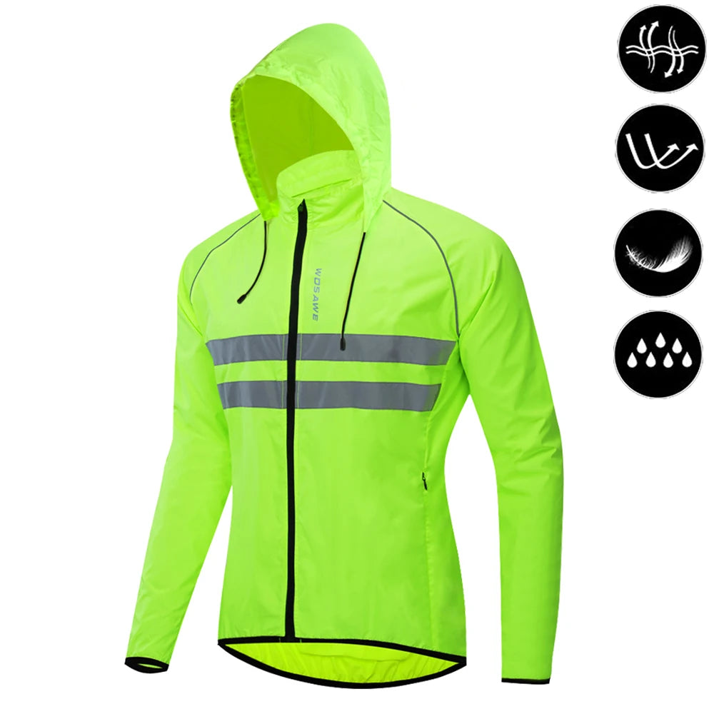 Vridezone Men’s Packable Reflective E-Bike Windbreaker Jacket
