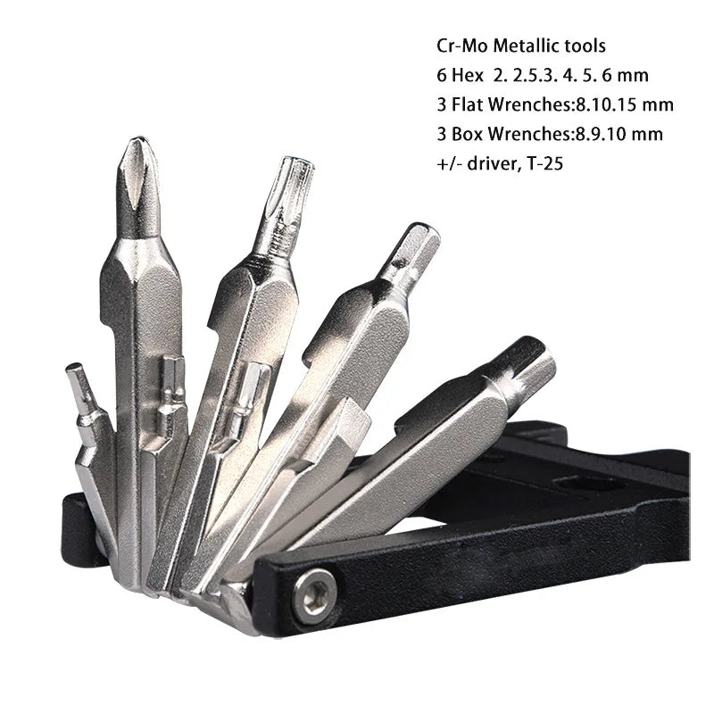 Vridezone 16-in-1 Cr-Mo E-Bike Repair Multitool