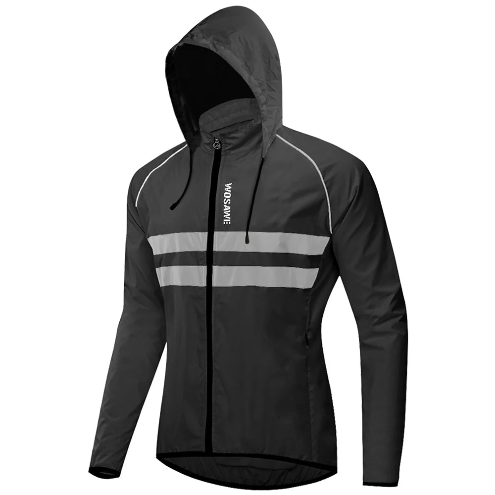Vridezone Men’s Packable Hooded E-Bike Windbreaker Jacket