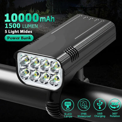 Vridezone 2400-Lumen USB Rechargeable E-Bike Headlight