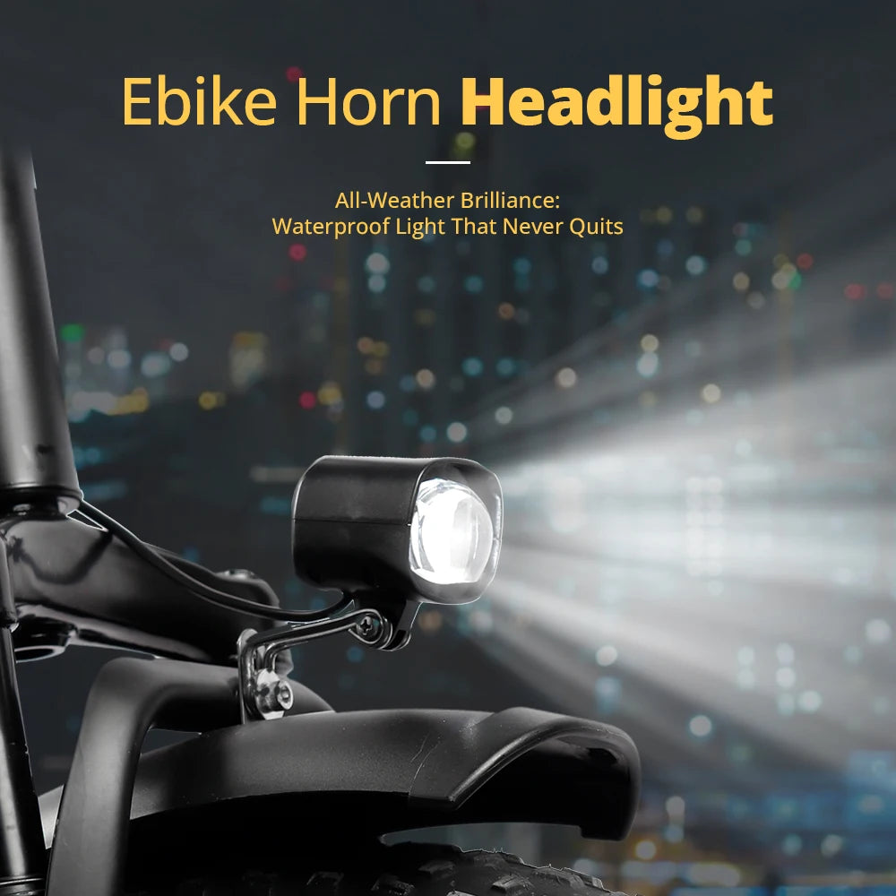 Vridezone 260-Lumen E-Bike Headlight with Integrated Horn